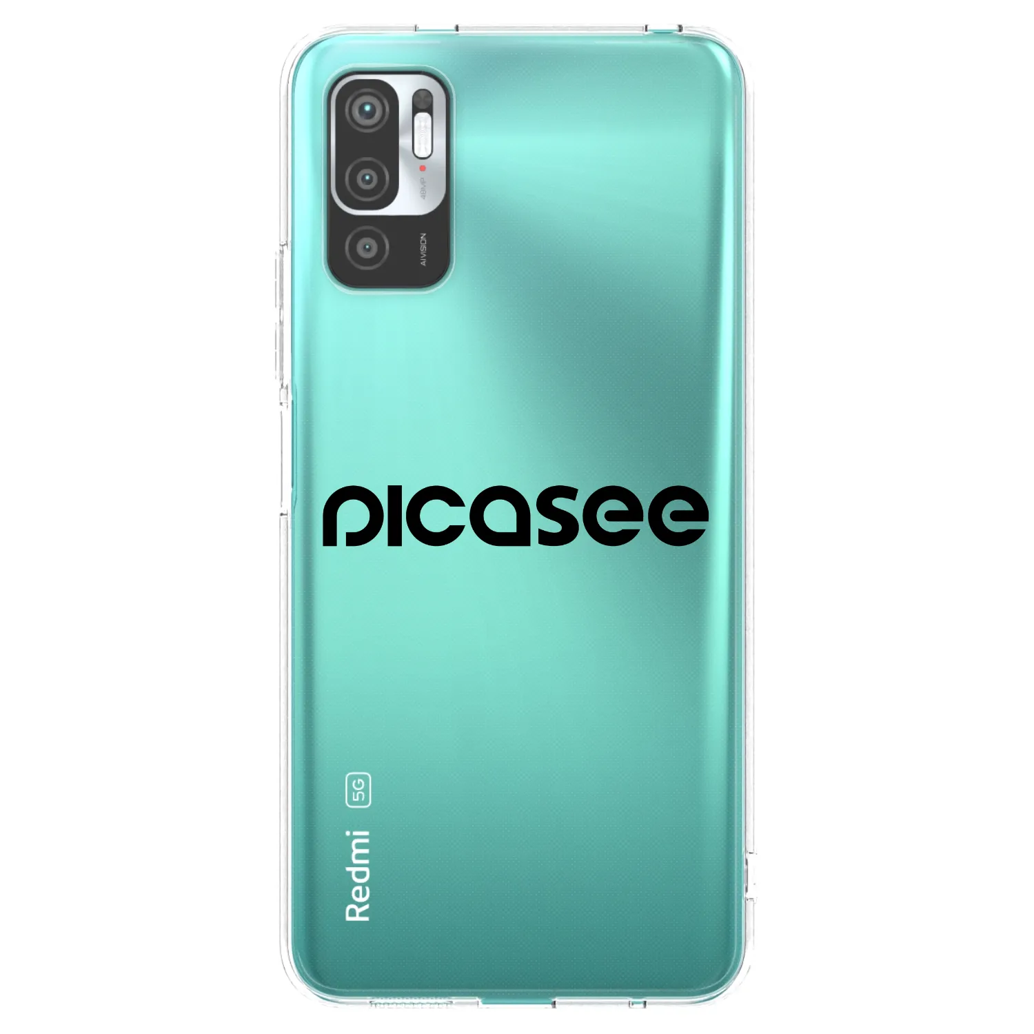 Picasee Xiaomi Redmi Note 10 5G Hülle - Transparentes Silikon - Picasee - new logo - black