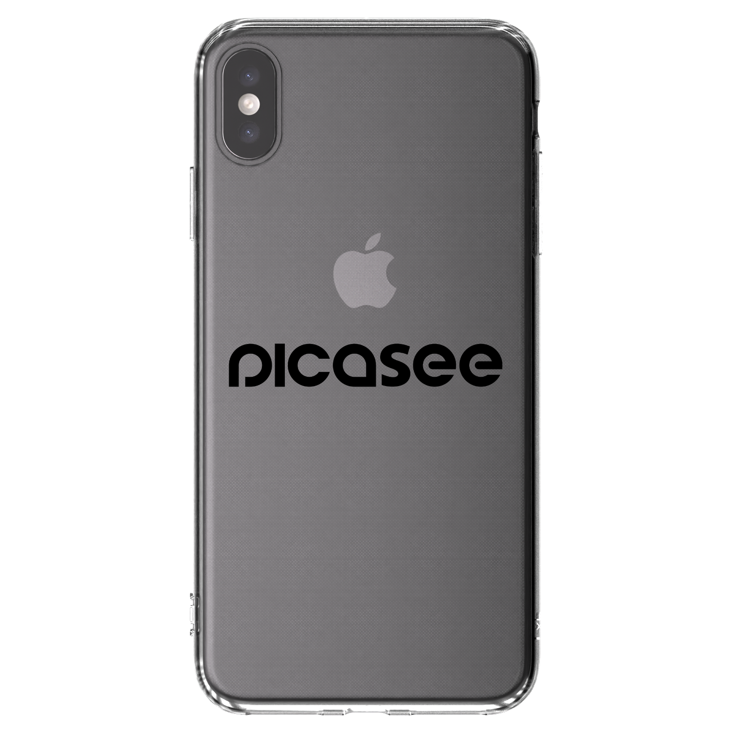 Picasee Apple iPhone XS Max Hülle - Transparentes Silikon - Picasee - new logo - black