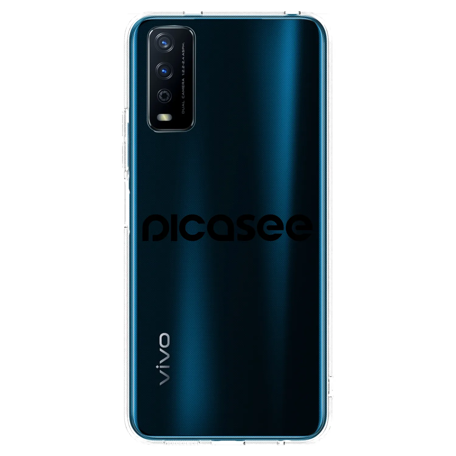 Picasee Vivo Y11s Hülle - Transparentes Silikon - Picasee - new logo - black
