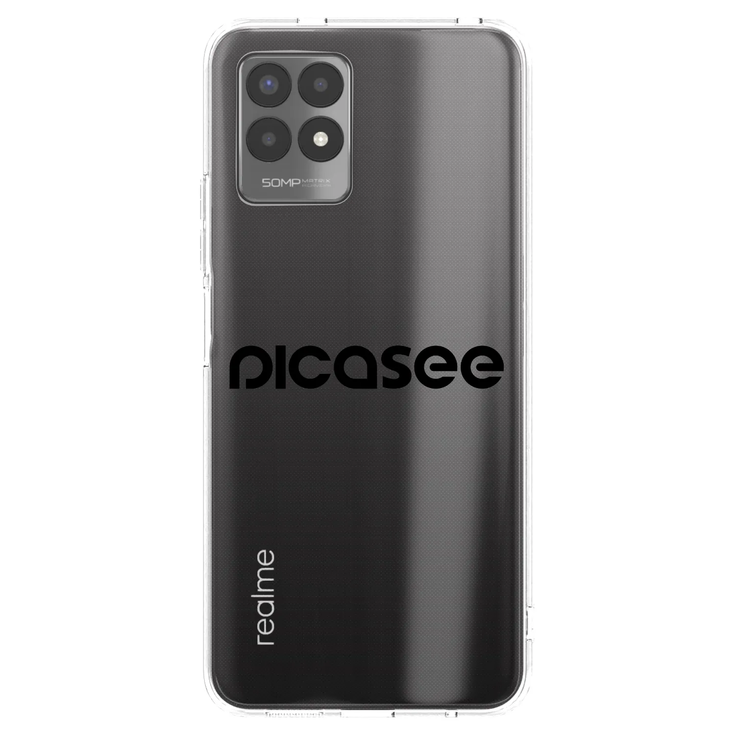 Picasee Realme 8i Hülle - Transparentes Silikon - Picasee - new logo - black