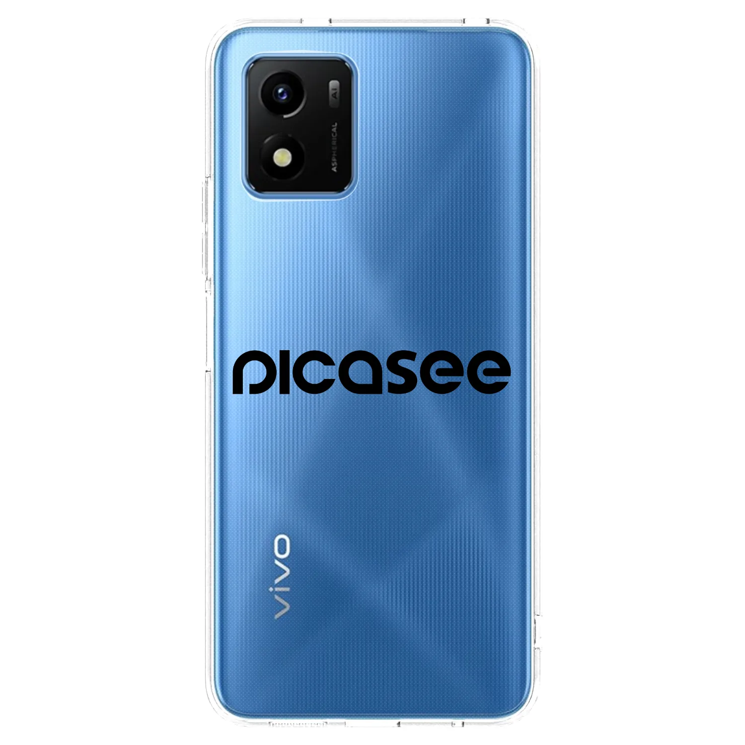 Picasee Vivo Y01 Hülle - Transparentes Silikon - Picasee - new logo - black