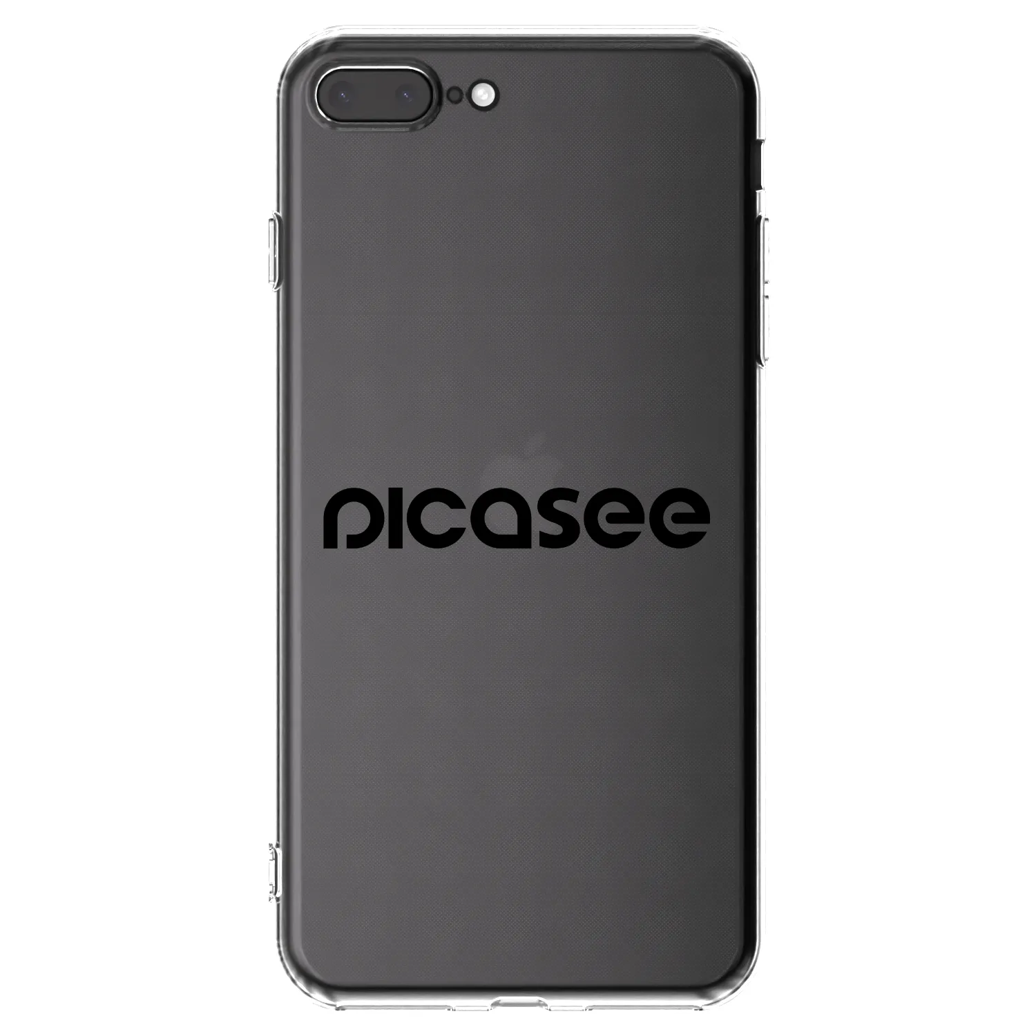 Picasee Apple iPhone 8 Plus Hülle - Transparentes Silikon - Picasee - new logo - black