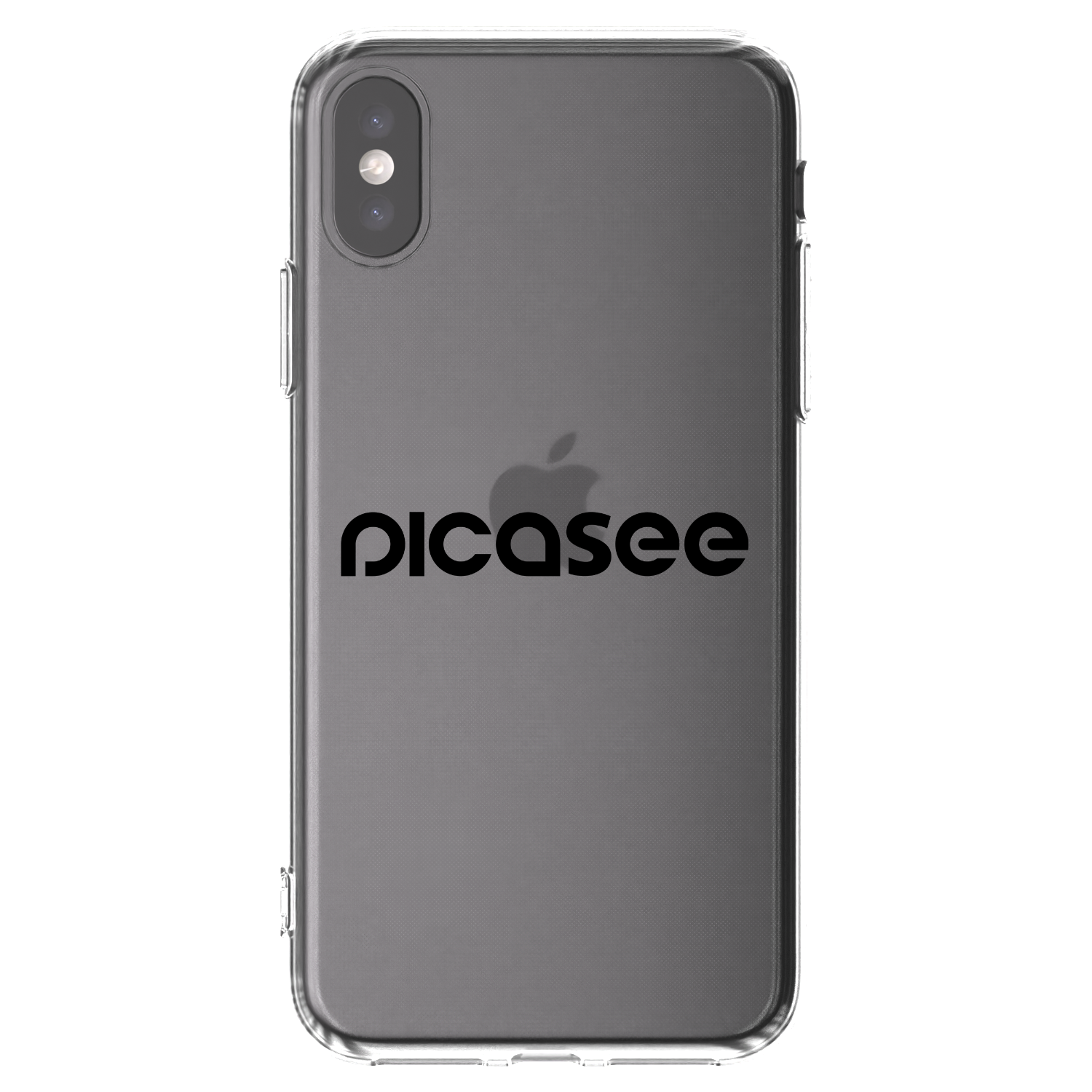 Picasee Apple iPhone X/XS Hülle - Transparentes Silikon - Picasee - new logo - black
