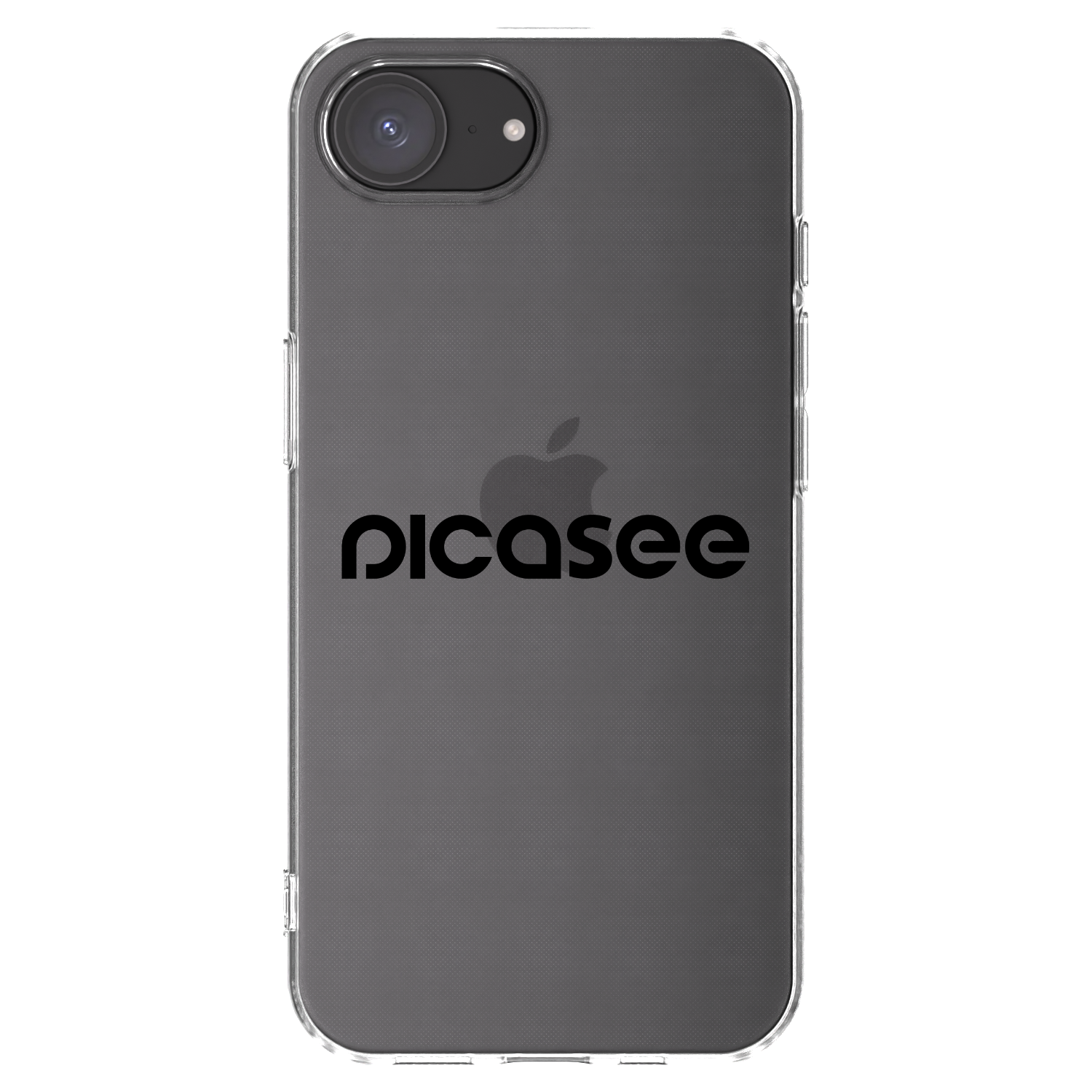 Picasee Apple iPhone 16e Hülle - Transparentes Silikon - Picasee - new logo - black