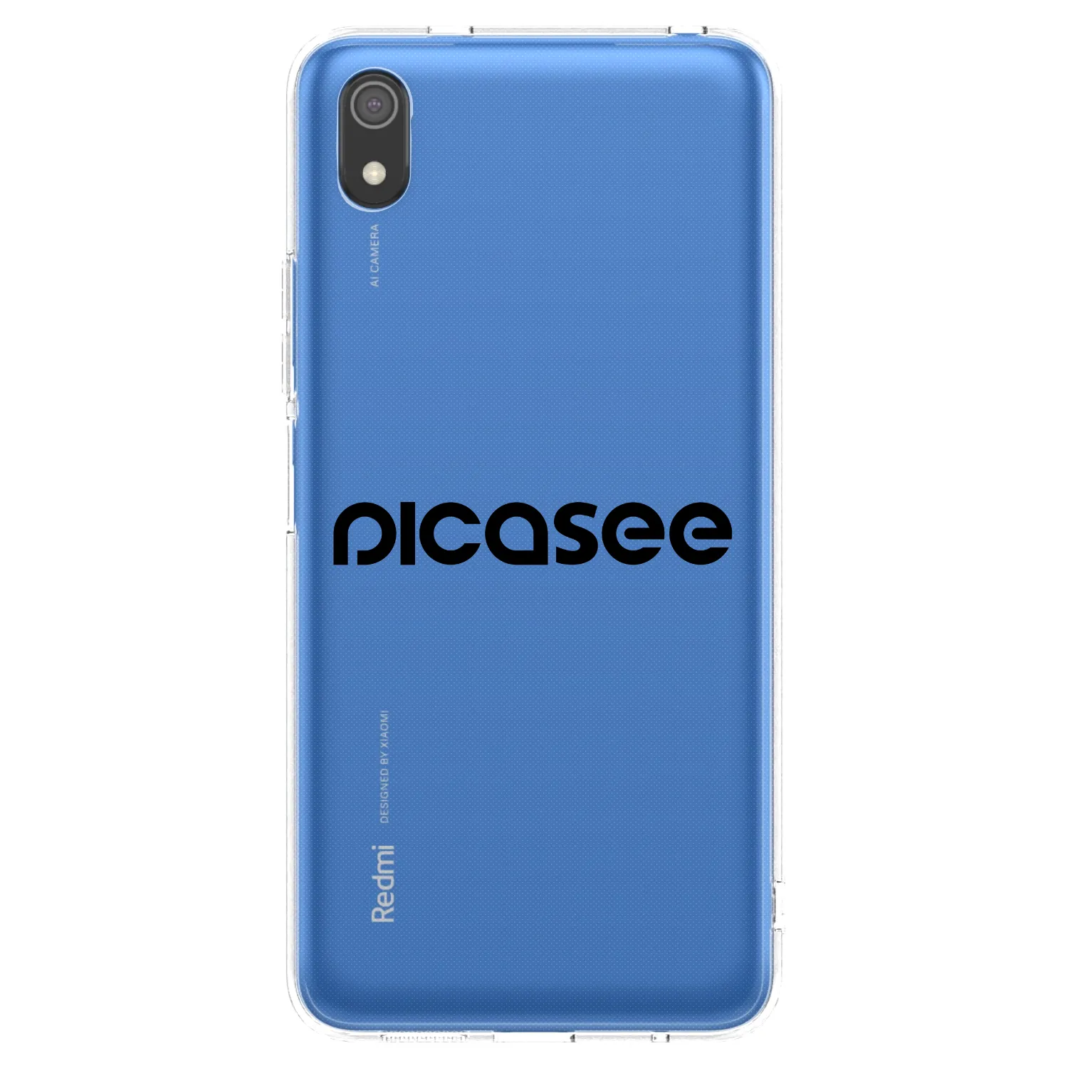 Picasee Xiaomi Redmi 7A Hülle - Transparentes Silikon - Picasee - new logo - black