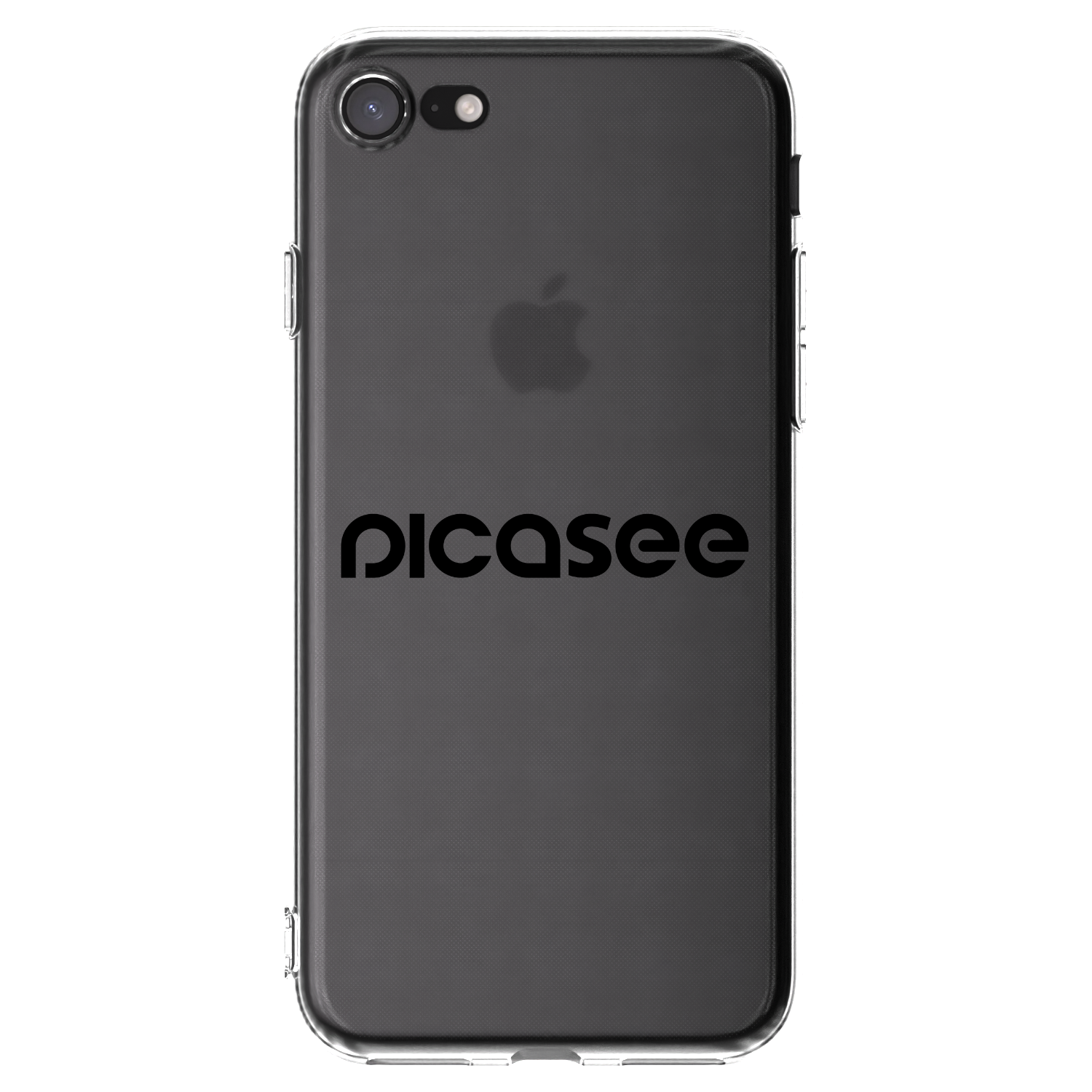 Picasee Apple iPhone 8 Hülle - Transparentes Silikon - Picasee - new logo - black