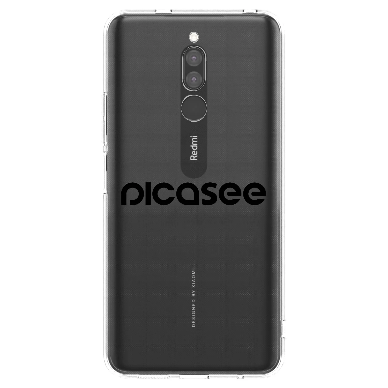 Picasee Xiaomi Redmi 8 Hülle - Transparentes Silikon - Picasee - new logo - black