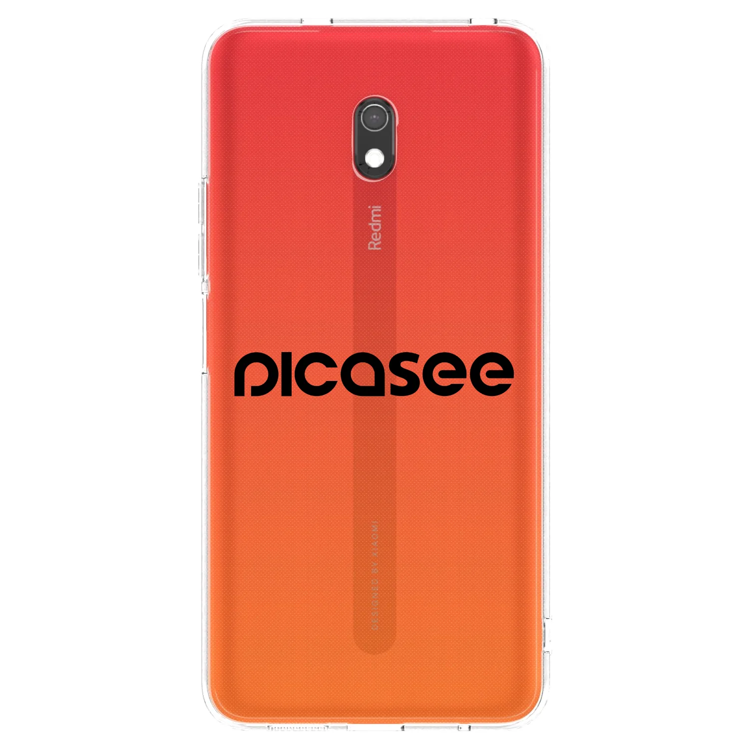 Picasee Xiaomi Redmi 8A Hülle - Transparentes Silikon - Picasee - new logo - black