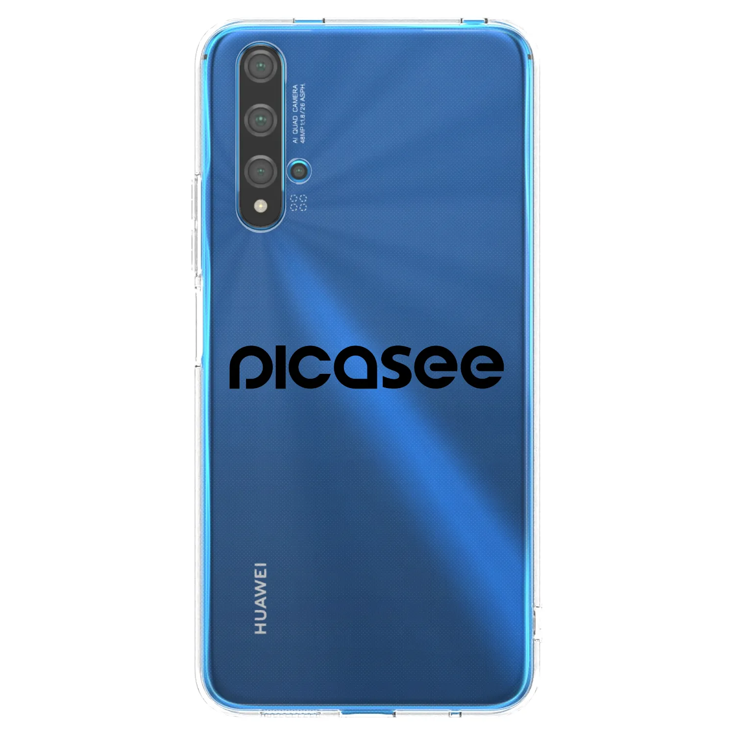 Picasee Huawei Nova 5T Hülle - Transparentes Silikon - Picasee - new logo - black