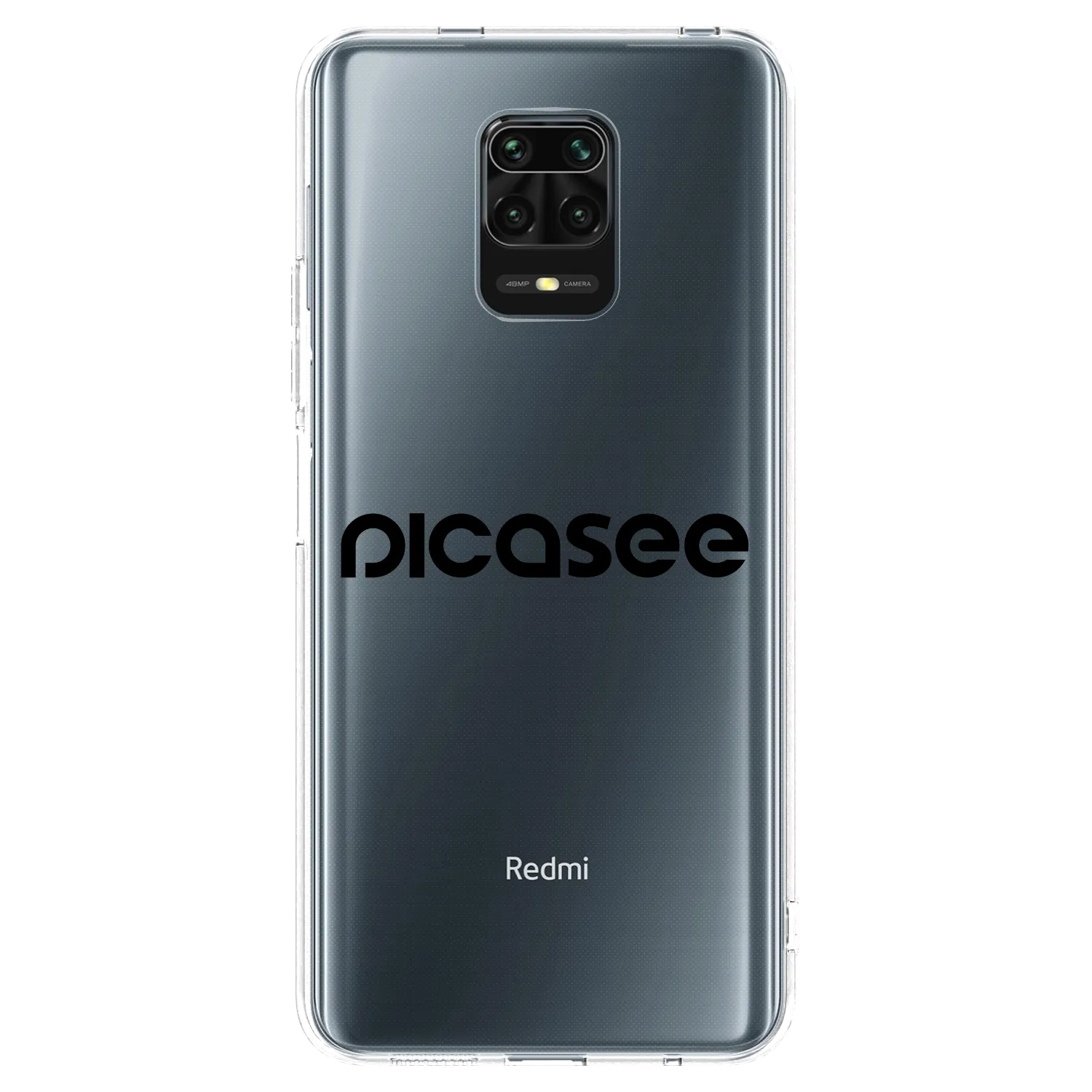 Picasee Xiaomi Redmi Note 9S Hülle - Transparentes Silikon - Picasee - new logo - black