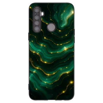 Picasee Realme 5 Hülle - Schwarzes Silikon - Emerald