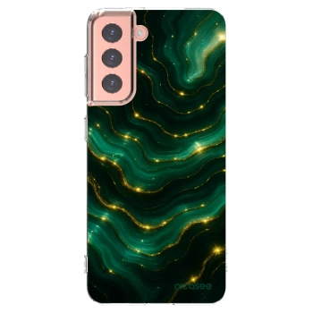 Picasee Samsung Galaxy S21 5G G991B Hülle - Transparentes Silikon - Emerald