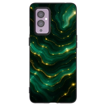 Picasee OnePlus 9 Hülle - Schwarzes Silikon - Emerald