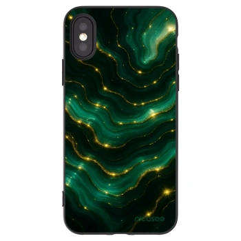 Picasee Apple iPhone X/XS Hülle - Schwarzes Silikon - Emerald