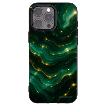 Picasee Apple iPhone 16 Pro Max Hülle - Schwarzes Silikon - Emerald
