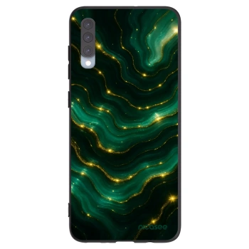 Picasee Samsung Galaxy A70 A705F Hülle - Schwarzes Silikon - Emerald