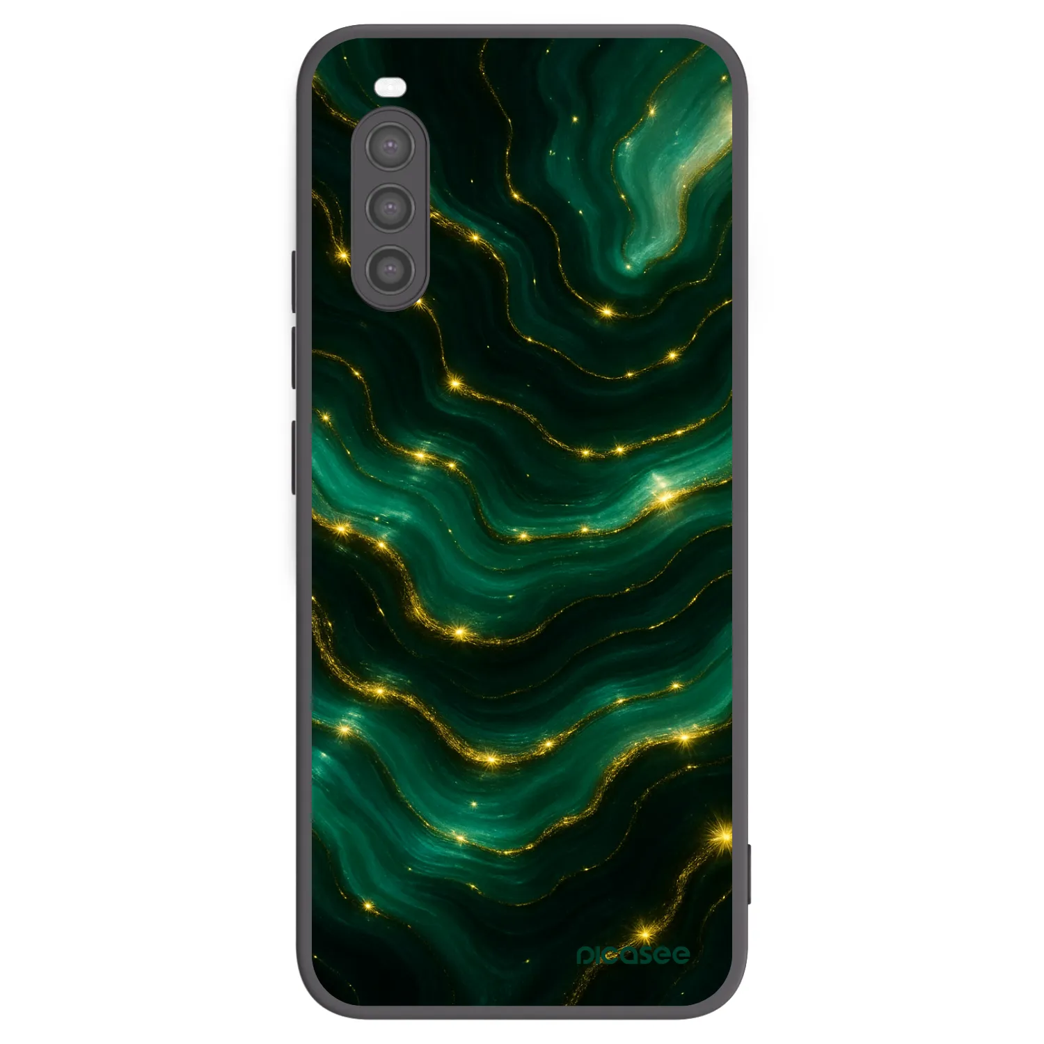 Picasee Sony Xperia 10 II Hülle - Schwarzes Silikon - Emerald