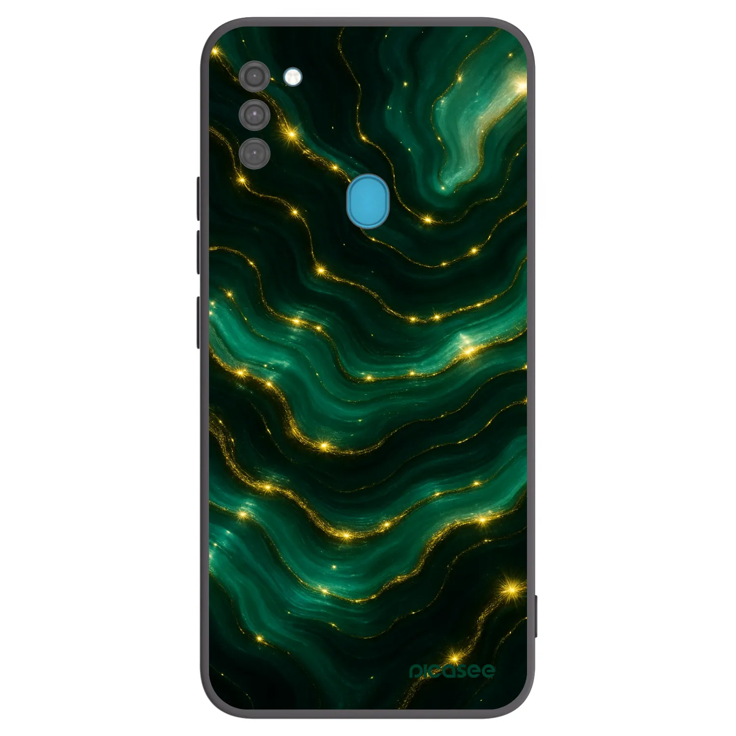 Picasee Samsung Galaxy M11 Hülle - Schwarzes Silikon - Emerald