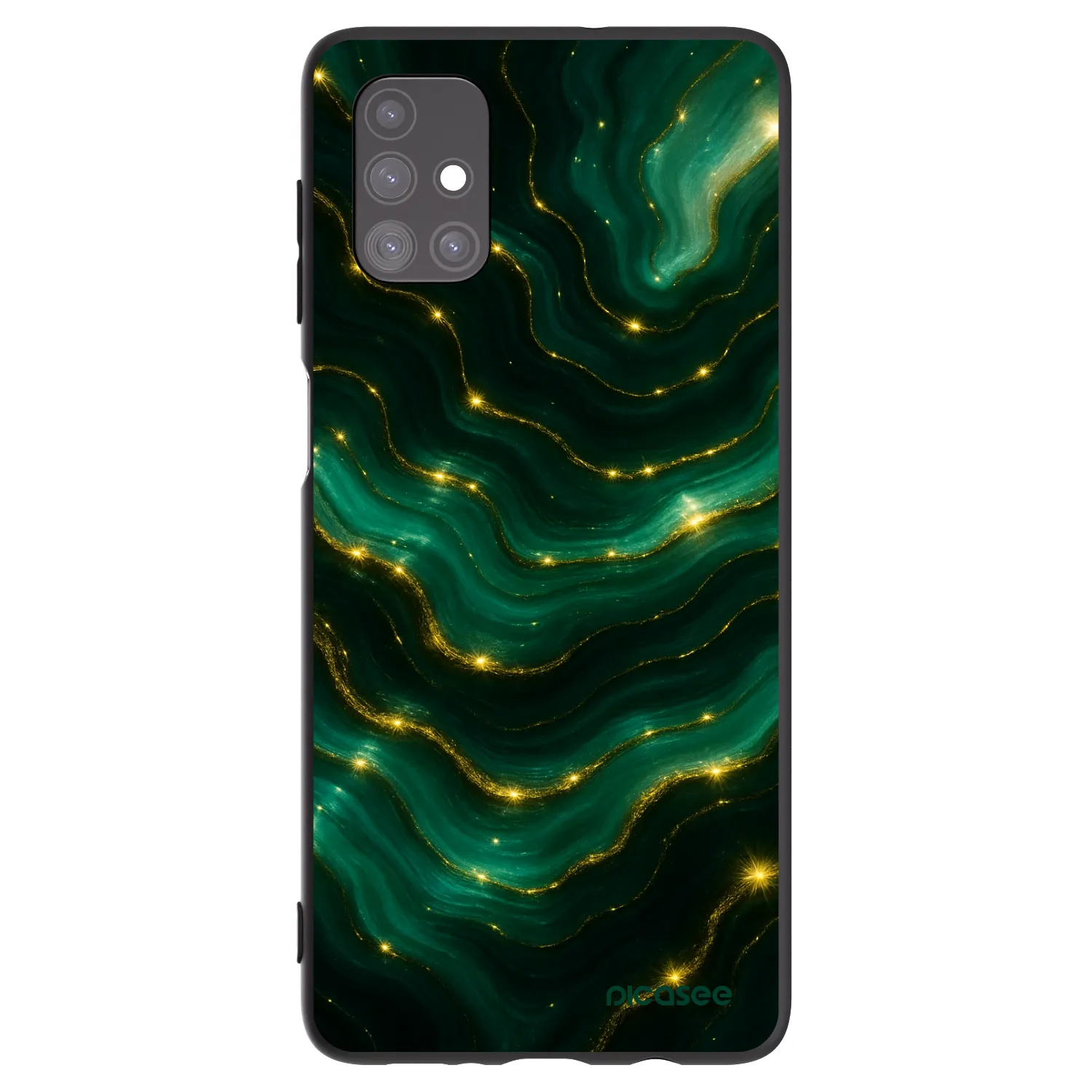 Picasee Samsung Galaxy M51 M515F Hülle - Schwarzes Silikon - Emerald