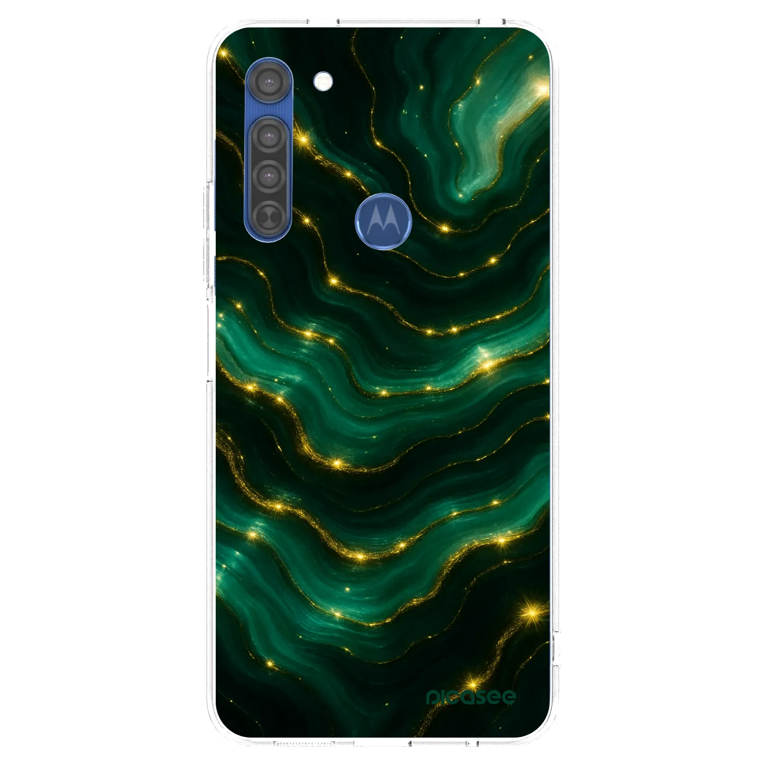Picasee Motorola Moto G8 Hülle - Transparentes Silikon - Emerald