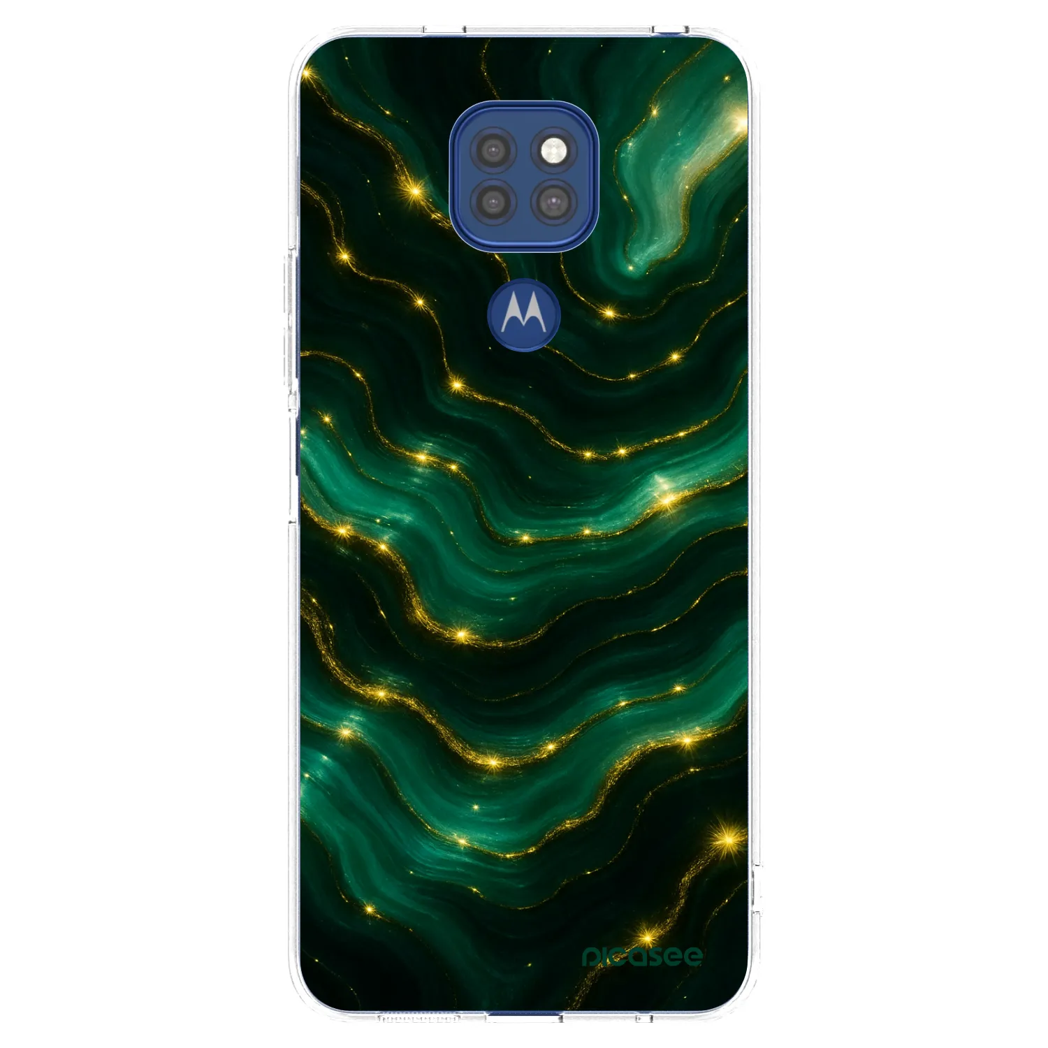 Picasee Motorola Moto G9 Play Hülle - Transparentes Silikon - Emerald