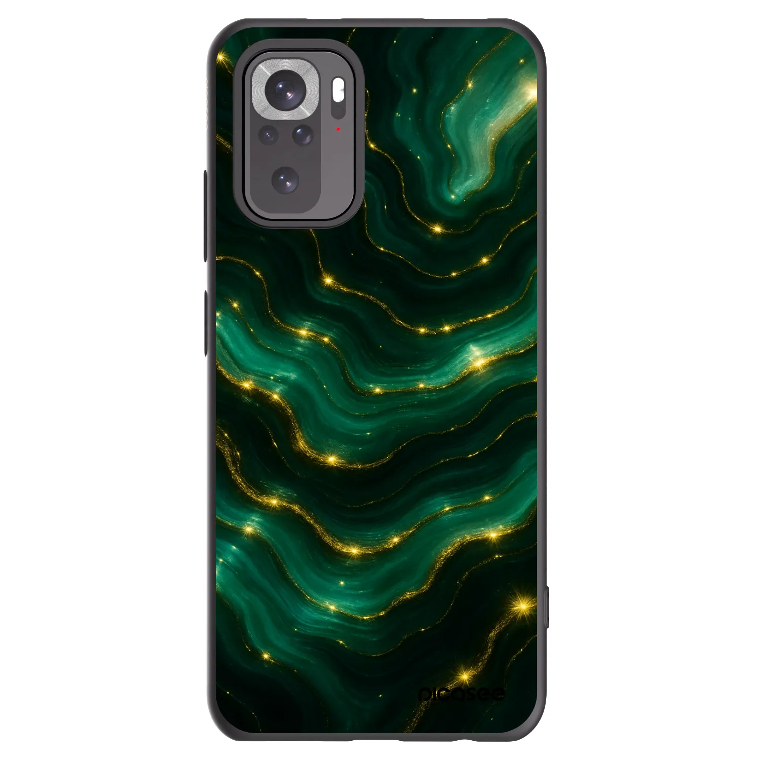 Picasee Xiaomi Redmi Note 10 Hülle - Schwarzes Silikon - Emerald