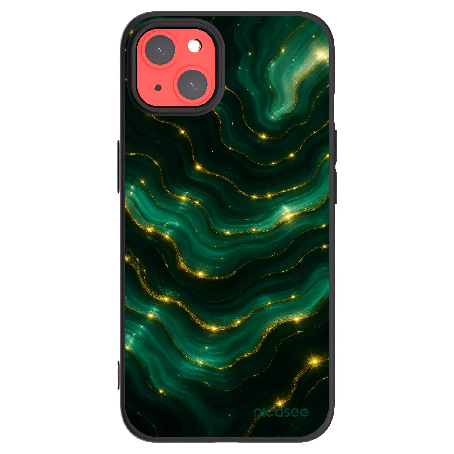 Picasee Apple iPhone 13 Hülle - Schwarzes Silikon - Emerald