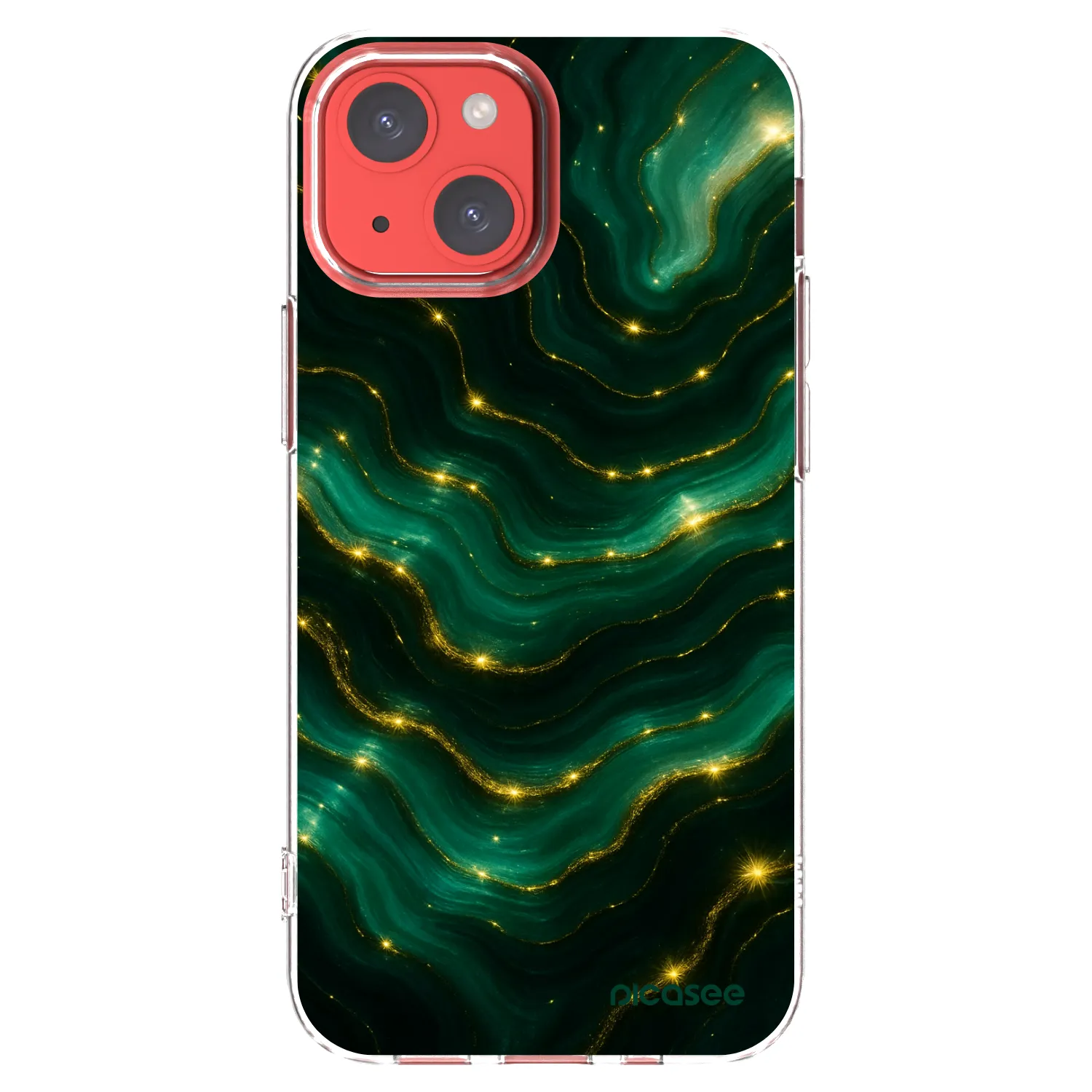 Picasee Apple iPhone 13 mini Hülle - Transparentes Silikon - Emerald