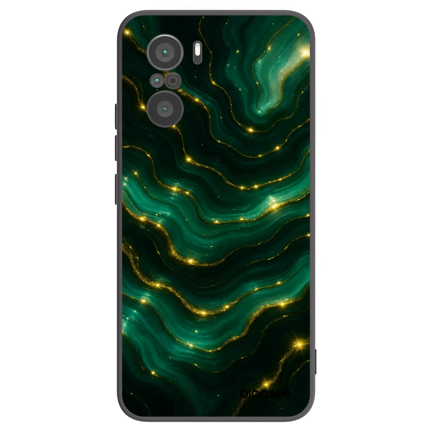 Picasee Xiaomi Poco F3 Hülle - Schwarzes Silikon - Emerald