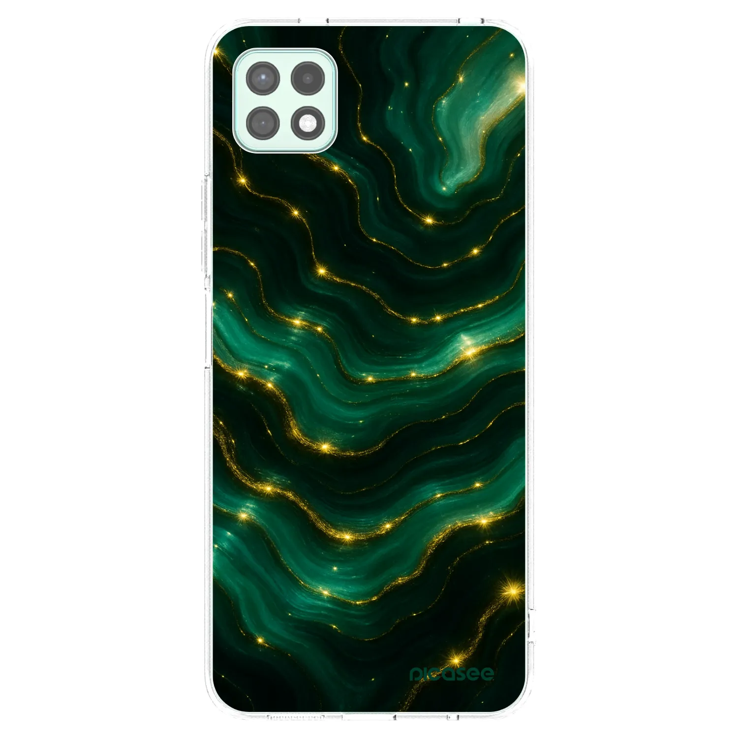 Picasee Samsung Galaxy A22 A226B 5G Hülle - Transparentes Silikon - Emerald