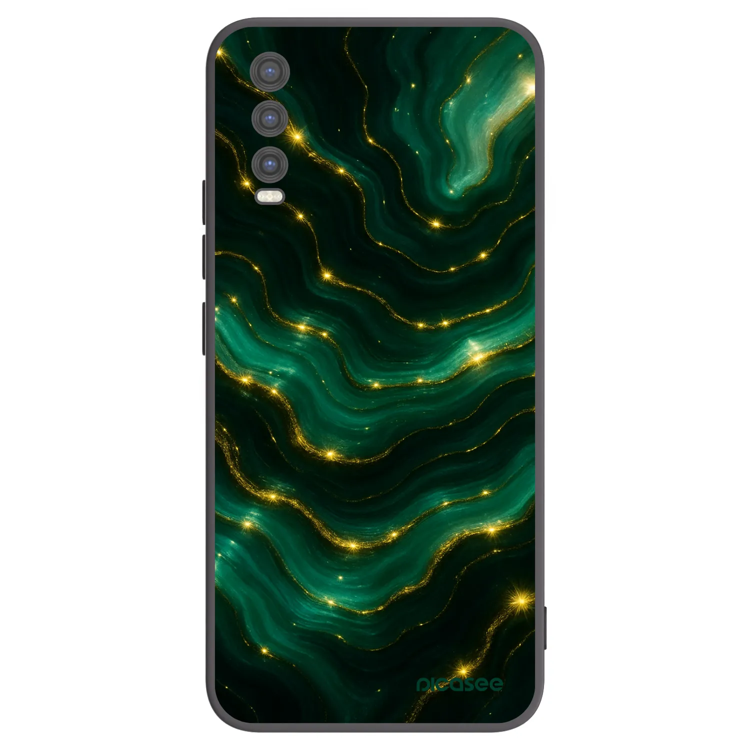 Picasee Vivo Y20s Hülle - Schwarzes Silikon - Emerald