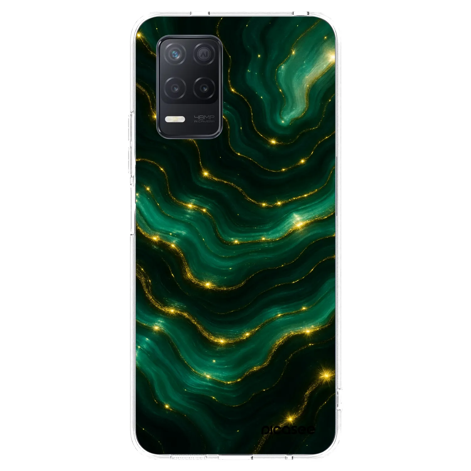 Picasee Realme 8 5G Hülle - Transparentes Silikon - Emerald