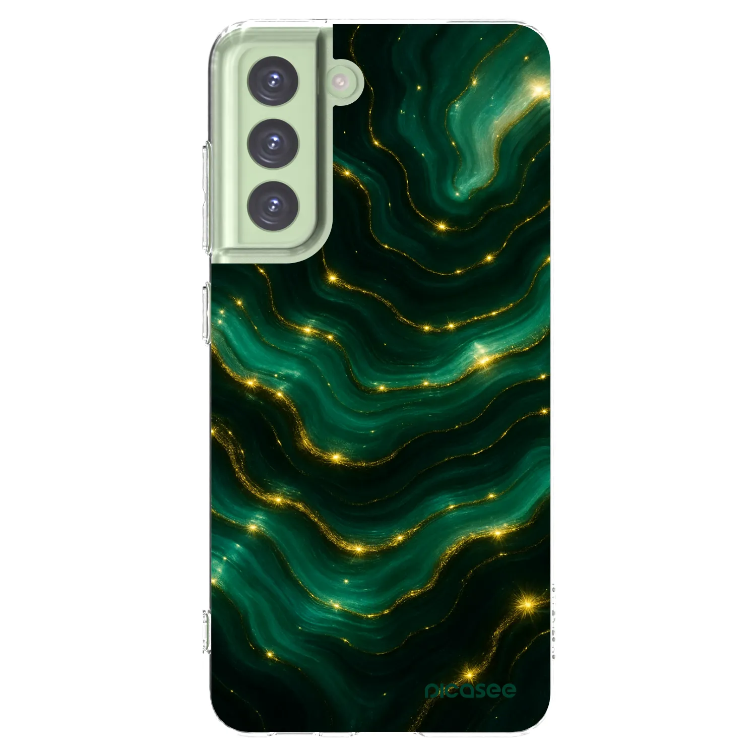 Picasee Samsung Galaxy S21 FE 5G Hülle - Transparentes Silikon - Emerald