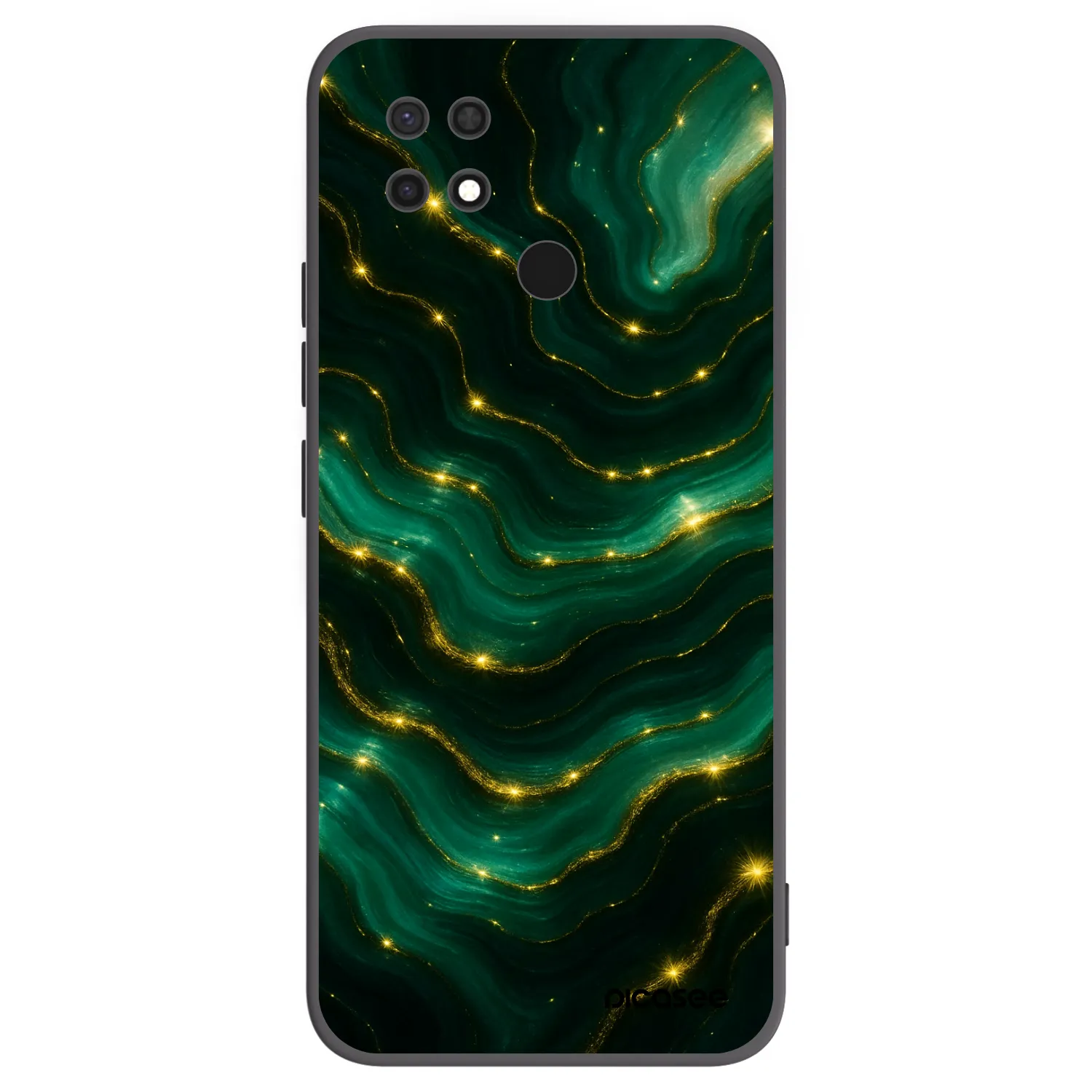 Picasee Xiaomi Redmi 10C Hülle - Schwarzes Silikon - Emerald