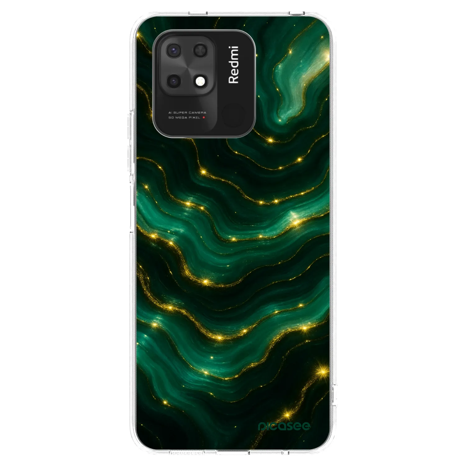 Picasee Xiaomi Redmi 10C Hülle - Transparentes Silikon - Emerald