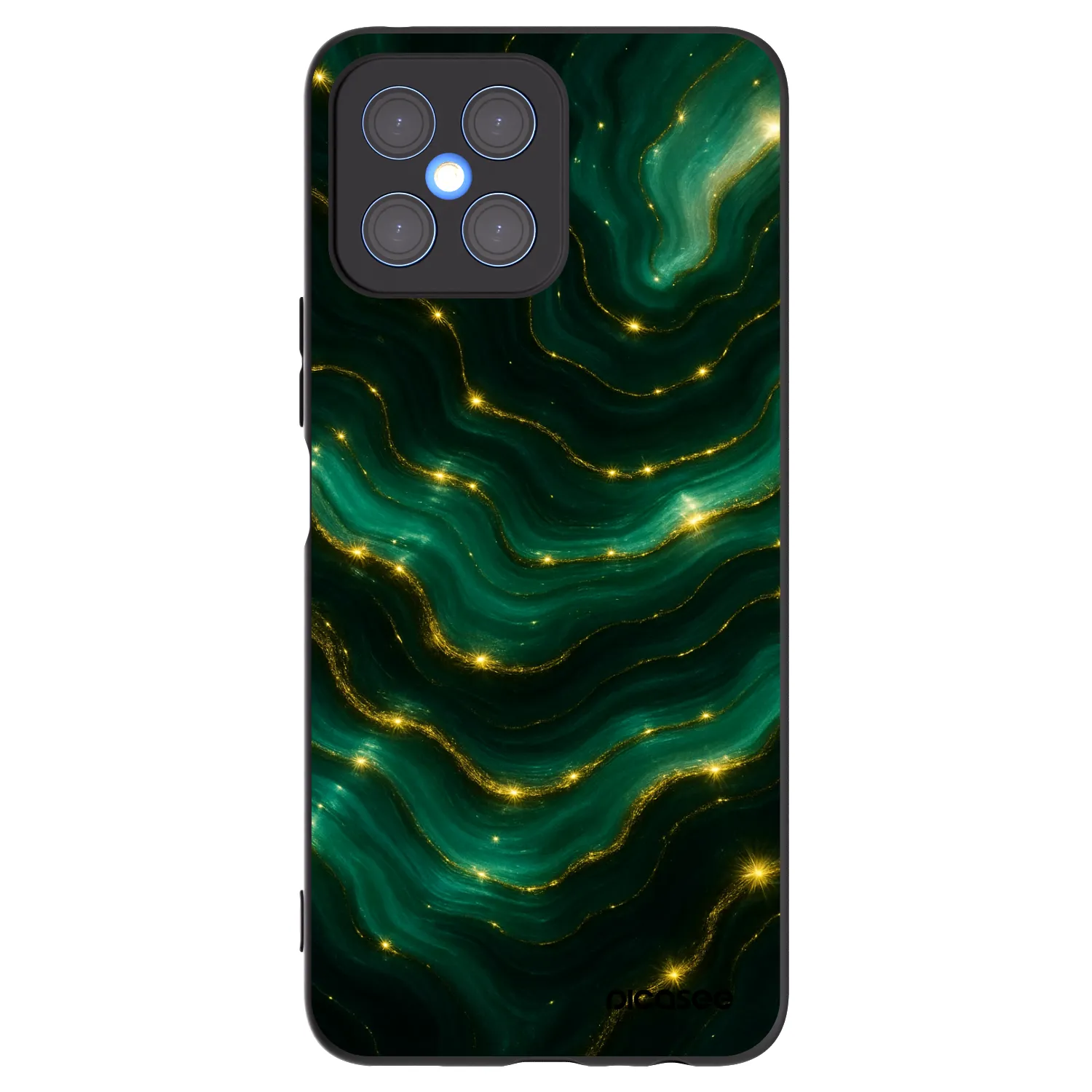 Picasee Honor X8 4G Hülle - Schwarzes Silikon - Emerald