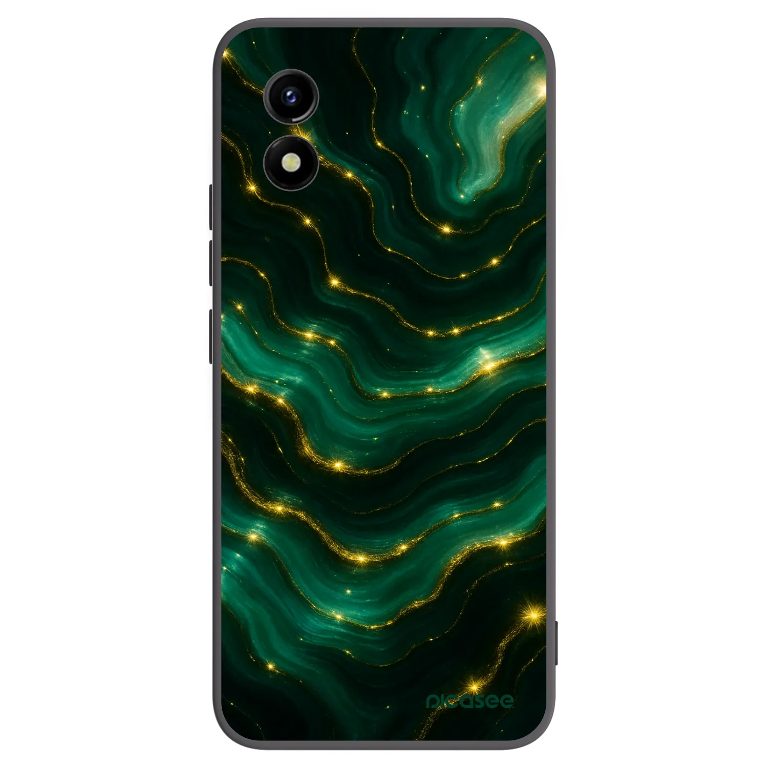 Picasee Vivo Y01 Hülle - Schwarzes Silikon - Emerald