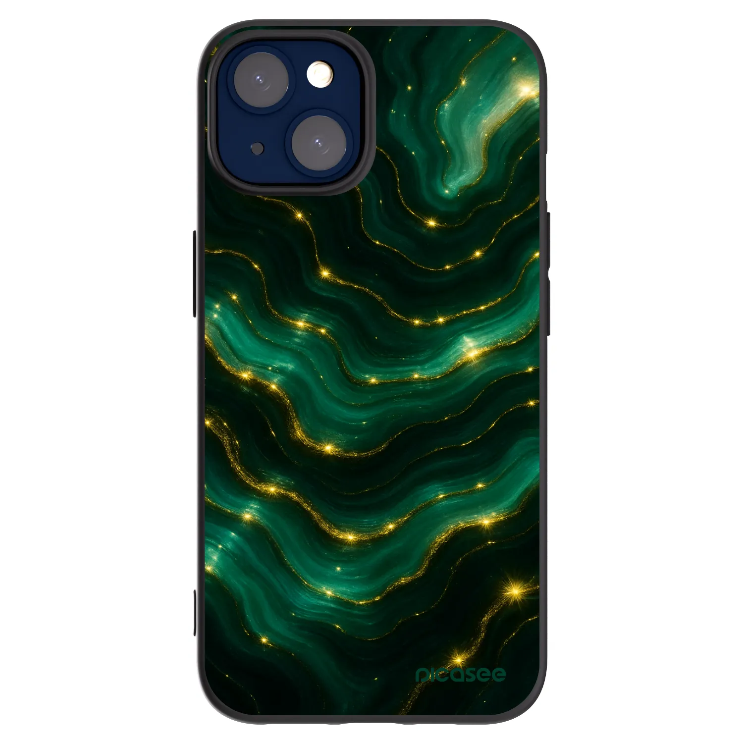 Picasee Apple iPhone 14 Hülle - Schwarzes Silikon - Emerald