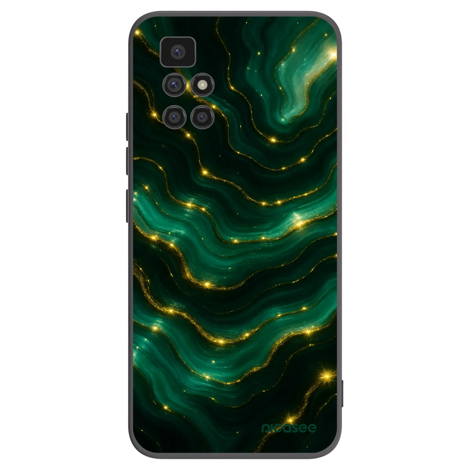Picasee Xiaomi Redmi 10 (2022) Hülle - Schwarzes Silikon - Emerald