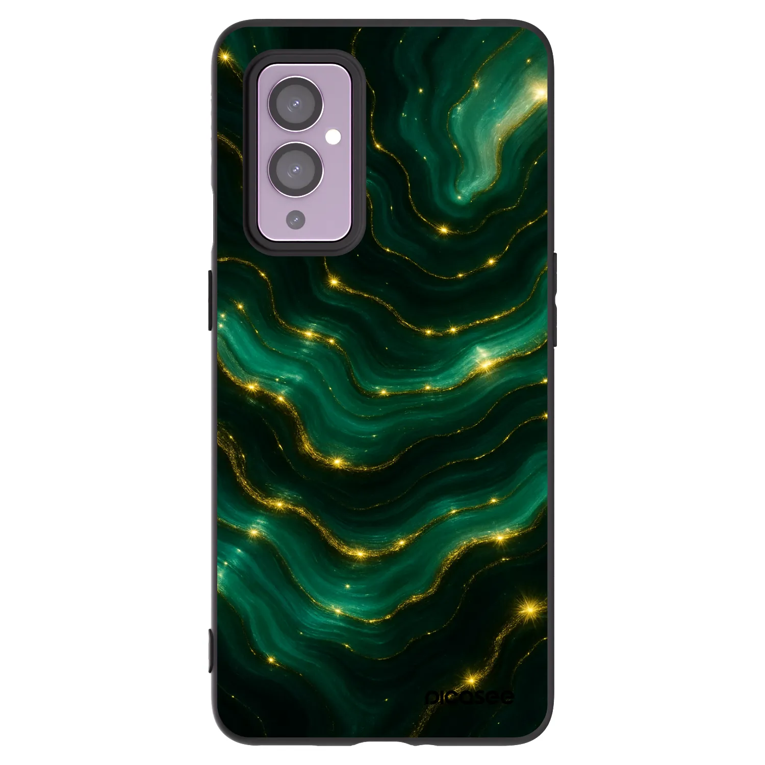 Picasee OnePlus 9 Hülle - Schwarzes Silikon - Emerald