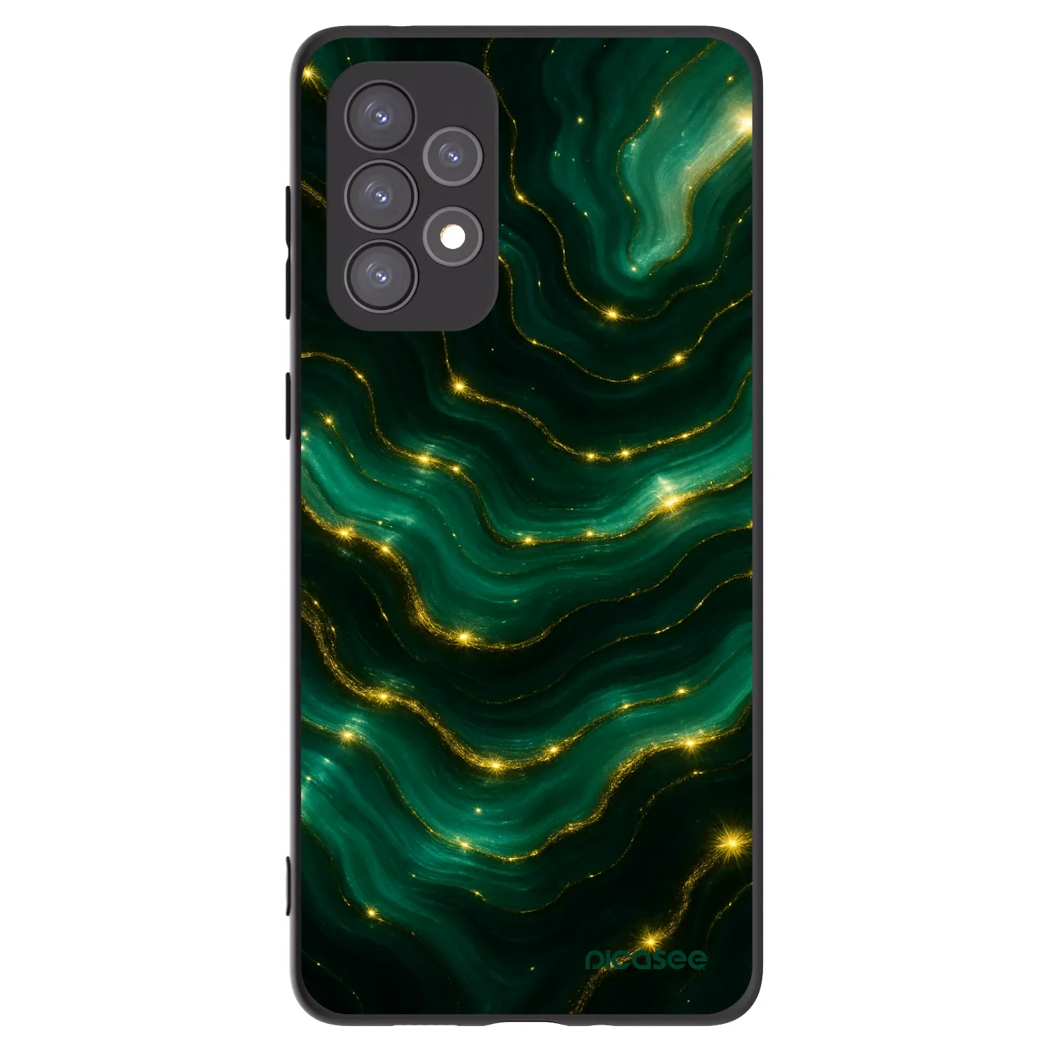 Picasee Samsung Galaxy A73 5G Hülle - Schwarzes Silikon - Emerald