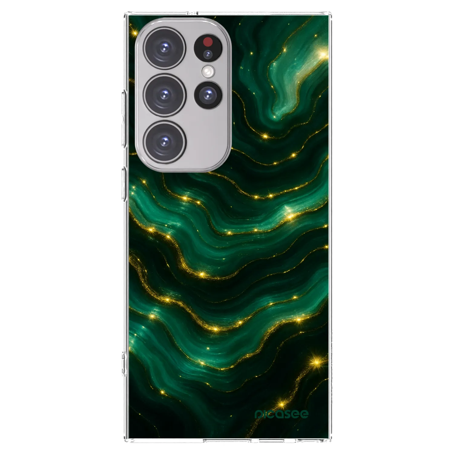 Picasee Samsung Galaxy S23 Ultra 5G Hülle - Transparentes Silikon - Emerald