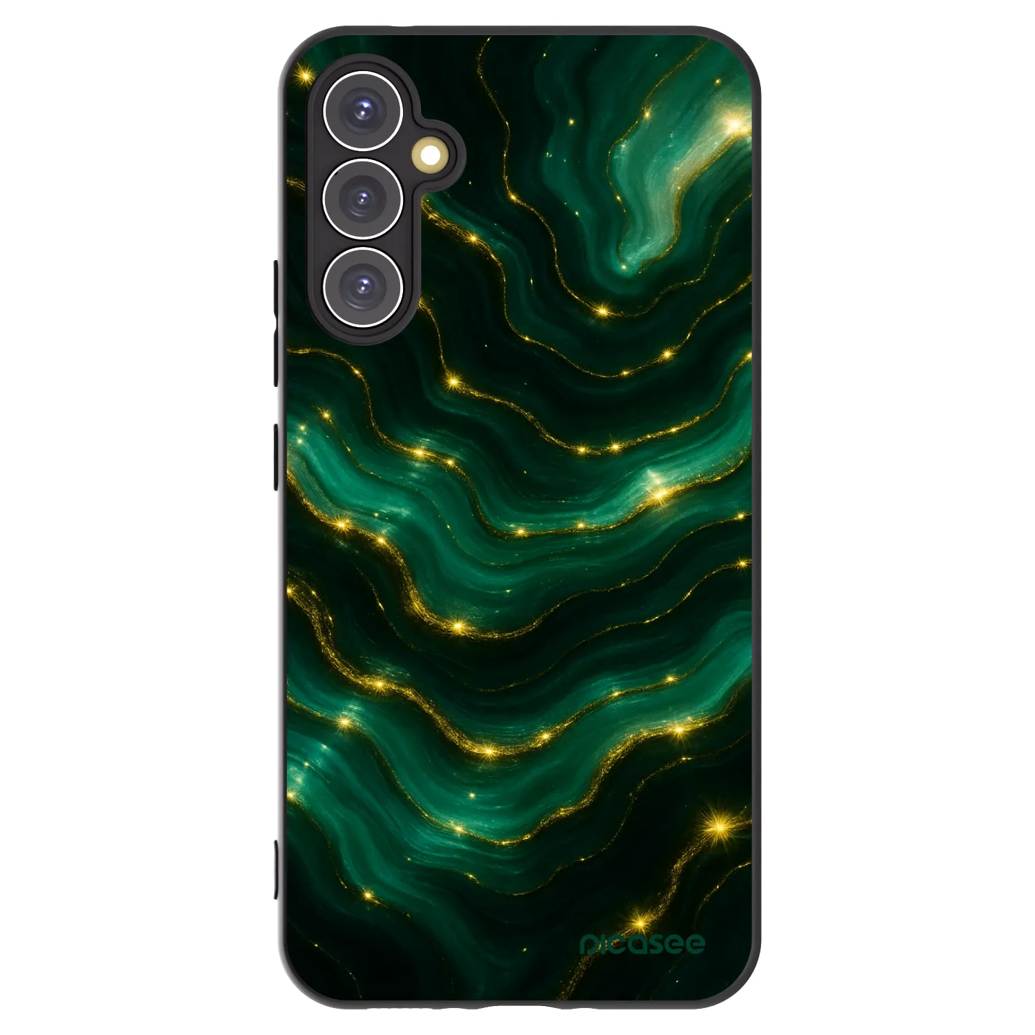 Picasee Samsung Galaxy A34 5G A346B Hülle - Schwarzes Silikon - Emerald