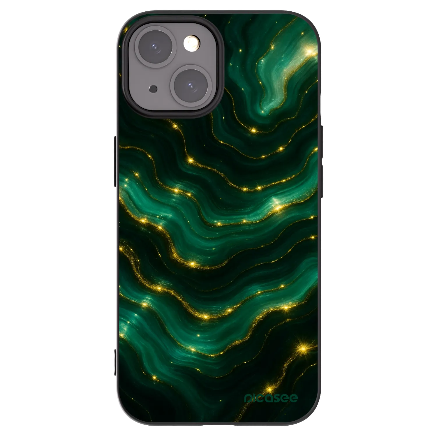Picasee Apple iPhone 15 Hülle - Schwarzes Silikon - Emerald