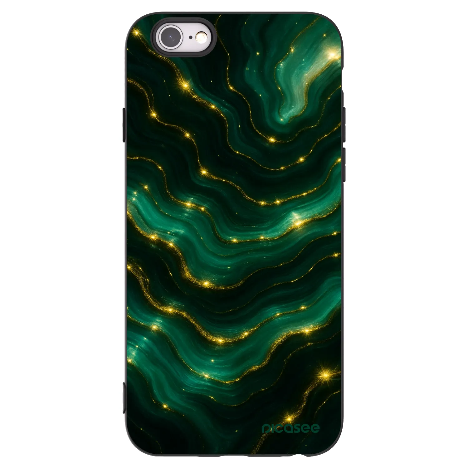 Picasee Apple iPhone 6/6S Hülle - Schwarzes Silikon - Emerald