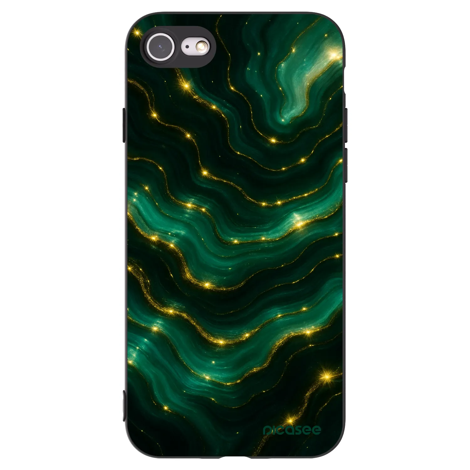 Picasee Apple iPhone 7 Hülle - Schwarzes Silikon - Emerald