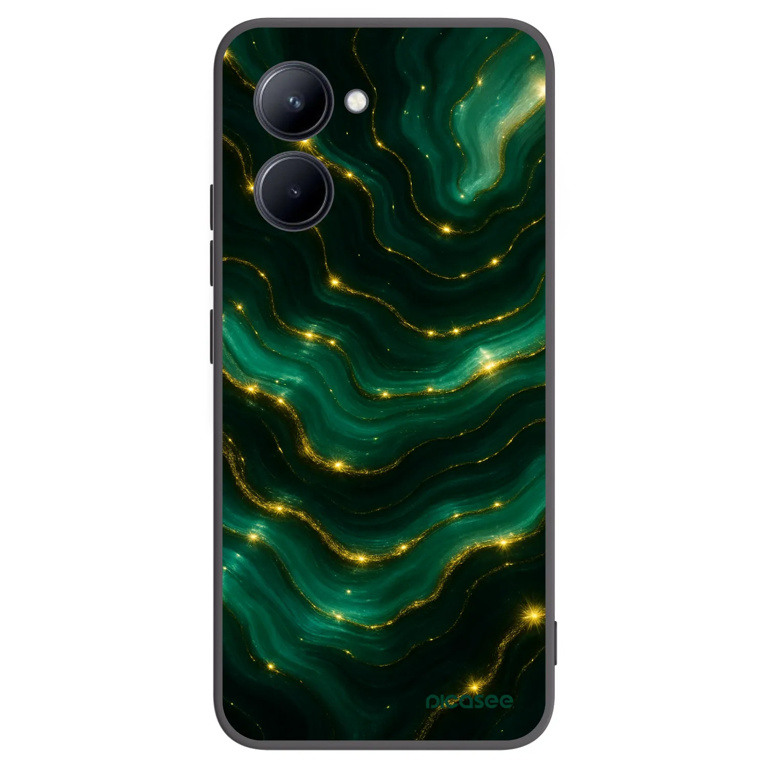 Picasee Realme C33 (2023) Hülle - Schwarzes Silikon - Emerald