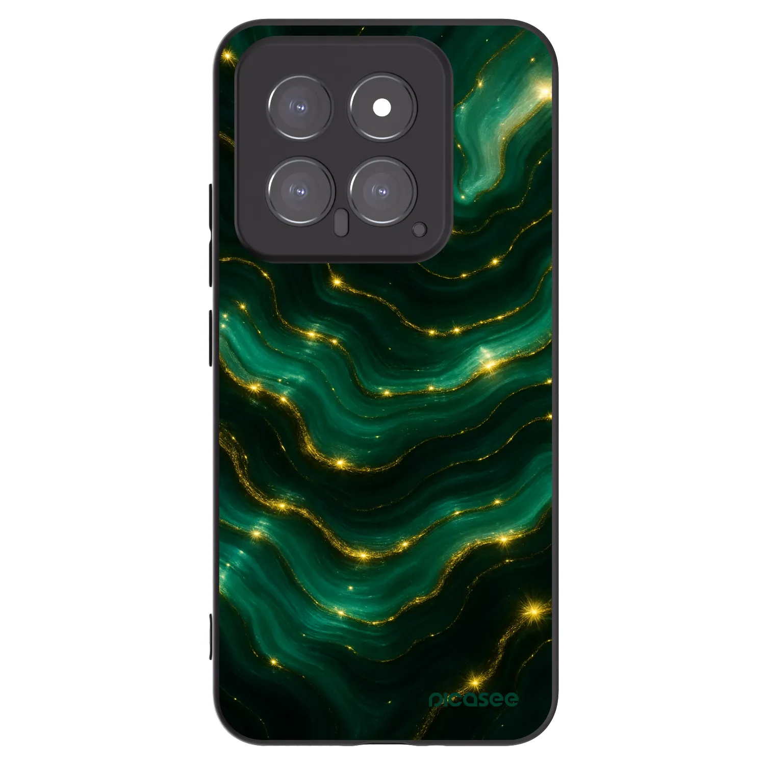 Picasee Xiaomi 14 Hülle - Schwarzes Silikon - Emerald