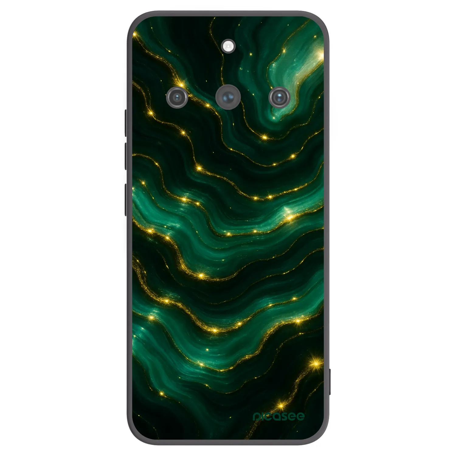 Picasee Realme 11 Pro+ Hülle - Schwarzes Silikon - Emerald