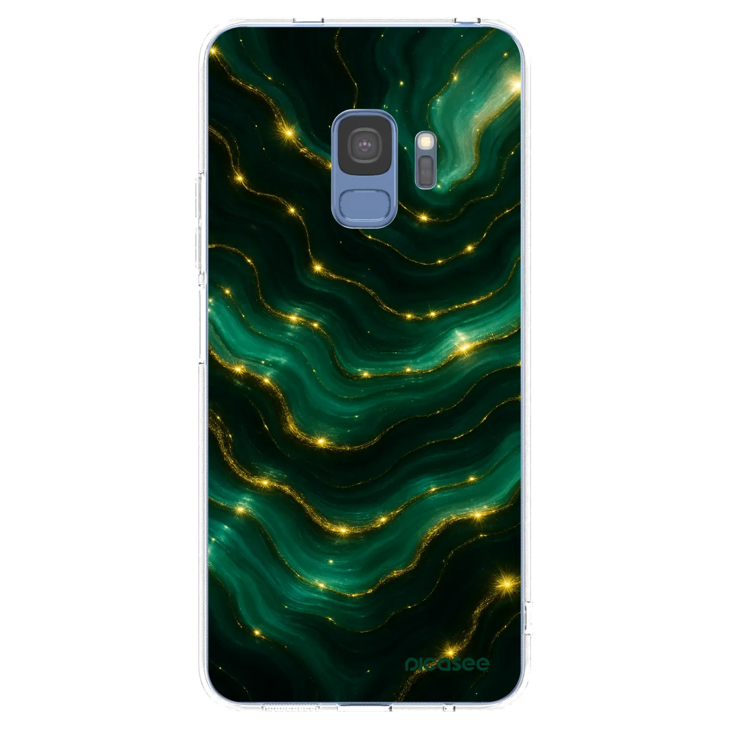 Picasee Samsung Galaxy S9 G960F Hülle - Transparentes Silikon - Emerald
